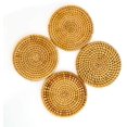 thumbnail image 1 of Rattan Coaster Drink 4 Piece Set 3.94 Inch Coaster, 1 of 5