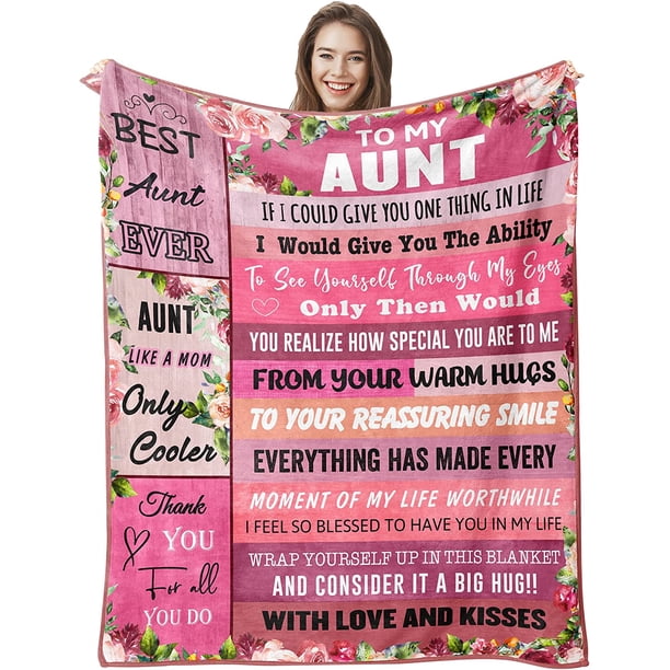 LHSHID Aunt Gifts Gifts for Aunt Best Aunt Ever Gifts Aunt Gifts from Niece Nephew Auntie Gift Ideas Aunt Christmas Birthday Gift Great Aunt Gifts Best Aunt Ever Gifts Blanket 60"x80"