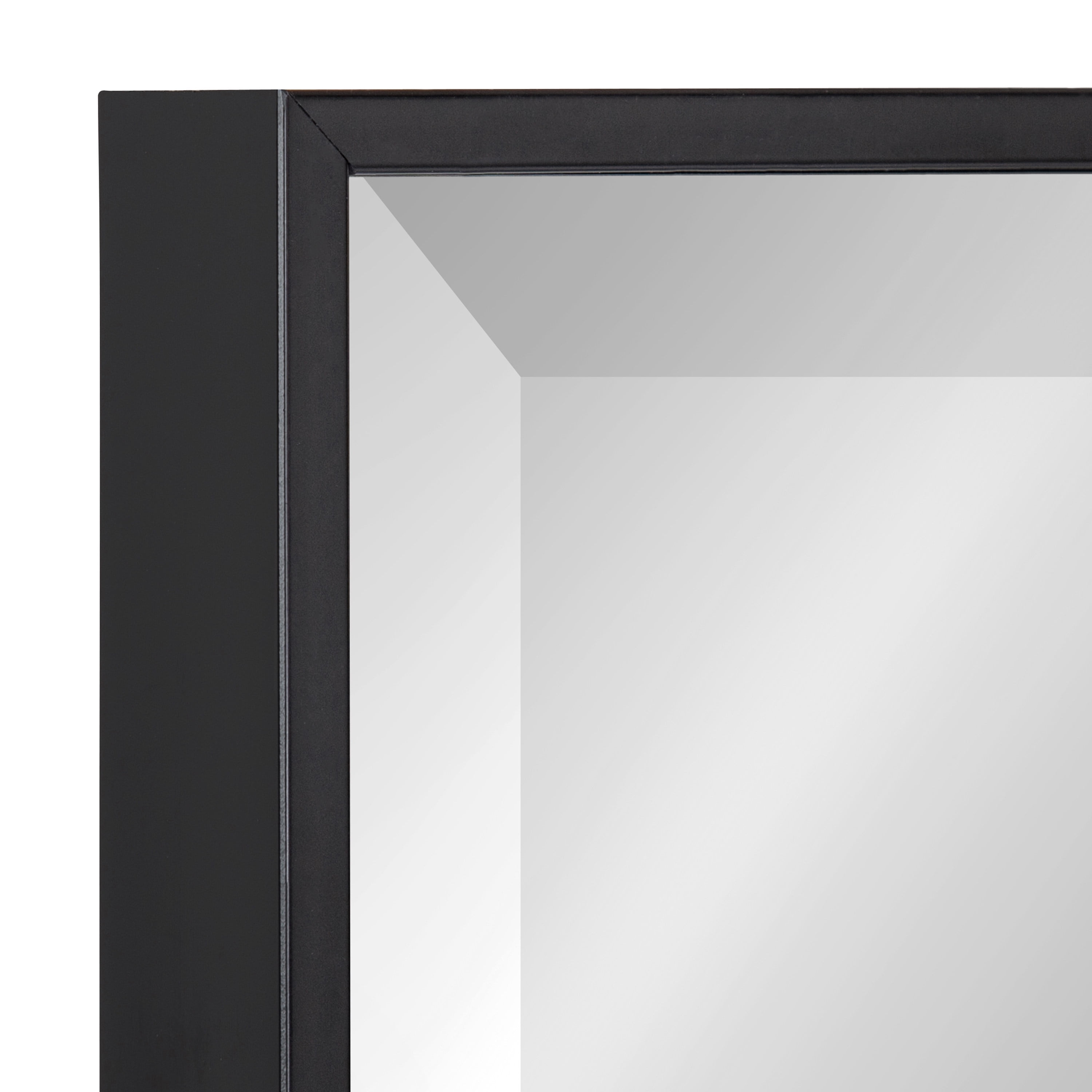 Kate And Laurel Rhodes Modern Decorative Rectangle Wall Mirror, 18.75" x 24.75", Black, Contemporary Wall Decor
