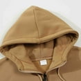 thumbnail image 4 of Men's Zip Up Hoodie Fitness Fashion Striped Color Long Sleeve Casual Hooded Sweater Jacket Sweatshirts Outerwear (XL, Khaki), 4 of 8