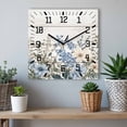 thumbnail image 6 of Blue Floral Spring Wooden Wall Clock Silent Non Ticking, Summer Botanical Flower Vintage Square Wall Clocks Battery Operated, Decor Clock for Home Office, Living Room, Kitchen, 12 Inch, 6 of 9