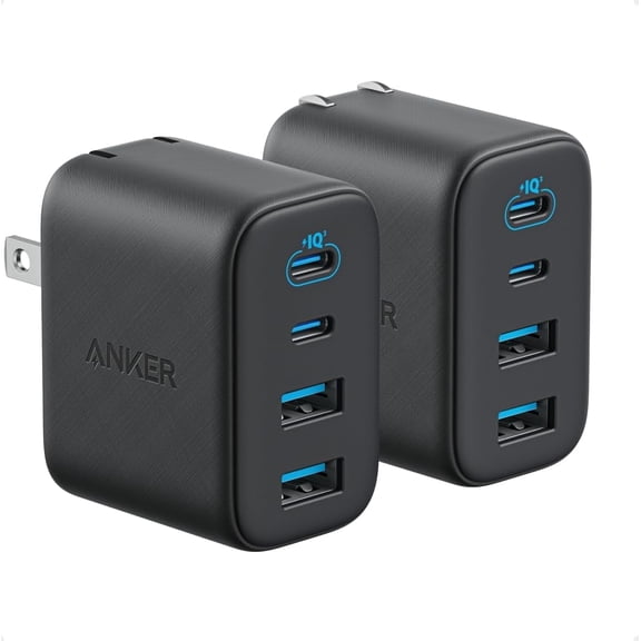 Anker Zolo USB C Charger Block, 2-Pack 4-Port Wall Adapter with 50W Max Output