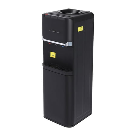 Aiqidi 550W Top Loading Water Dispenser 5 Gallon Vertical Cold and Hot Water Dispenser Home Office Dorm Anti-Scalding Design Water Dispenser with Storage Cabinet 32.68" High (Black)