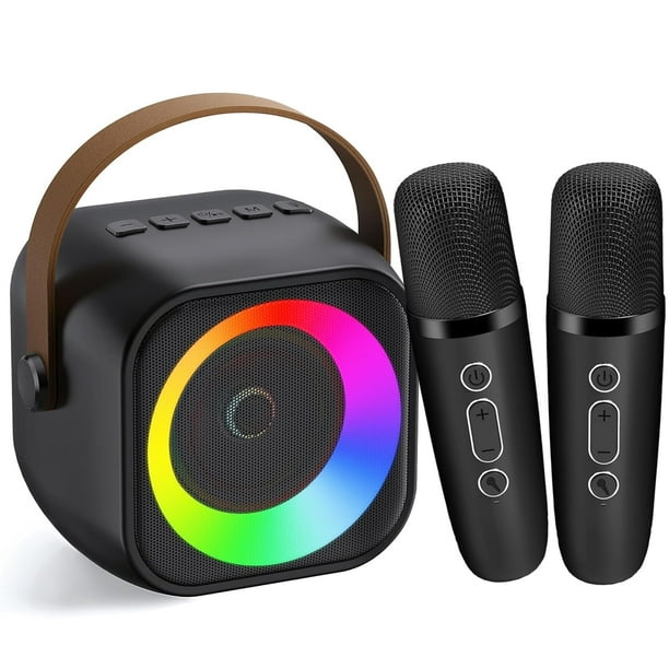 Máquina de karaoke Nawchedo para niños y adultos con 2 micrófonos inalámbricos