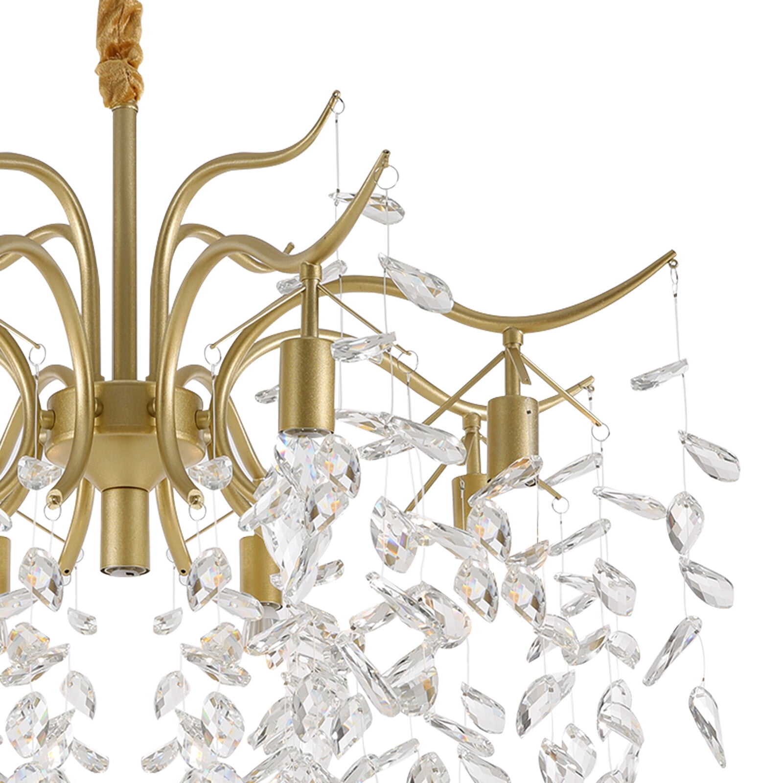 TFCFL Modern Luxury Large Crystal Chandeliers LED Ceiling Light Fixtures Pendant Lamp Adjustable Chain