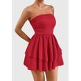thumbnail image 3 of Vestido PRETTYGARDEN para mujer, verano 2025, sin tirantes, rojo, talla L, 3 of 7