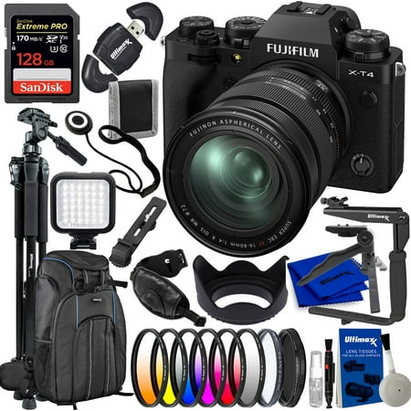 Image of FUJIFILM X-T4 Mirrorless Camera with 16-80mm Lens Black - 22PC Accessory Bundle