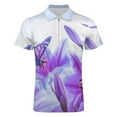 thumbnail image 4 of Purple Butterfly Men Zipper T-shirt Summer Casual Short Sleeve T-shirt Top, 4 of 7