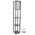 thumbnail image 6 of Lavish Home 62-inch Etagere LED Floor Lamp with 3 Tiers of Storage Shelving, Brown, 6 of 7