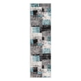 thumbnail image 2 of World Rug Gallery Contemporary Abstract Boxes Area Rug 2' x 7' - Blue - Runner, 2 of 7