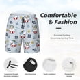 thumbnail image 3 of Balery Swimming Shark Mens Swim Trunks Swim Shorts for Men Quick Dry Inseam Beach Shorts with Compression Liner Pocket-3X-Large, 3 of 9