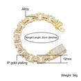 thumbnail image 2 of FEEL STYLE Male Zircon Byzantium Chain Bracelet for Men Women Hip Hop Jewelry 12MM 8", 2 of 5