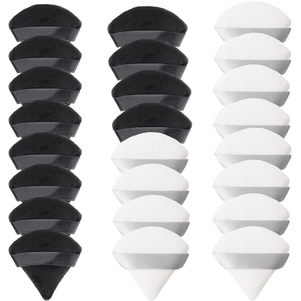 Triangle Makeup Puff Cotton Powder Face Washable Body Powder Puff for Loose Powder Body Cosmetic Foundation Sponge Makeup Tool (12Black 12White)