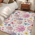 thumbnail image 4 of Beach Coastal Area Rugs 4'x6', Washable Small Throw Rugs for Office Bathroom, Summer Nautical Shell Starfish Coral Rustic Indoor Outdoor Rug Non-Slip Low Pile Carpet Runner Reversible Floor Mats, 4 of 8