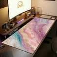 thumbnail image 4 of UPCEED Marble Mouse Pad Pink and Blue Mouse Pad 31.5"x11.8" HD Printed Non-Slip Stitched Edges Desktop Mat, 4 of 7