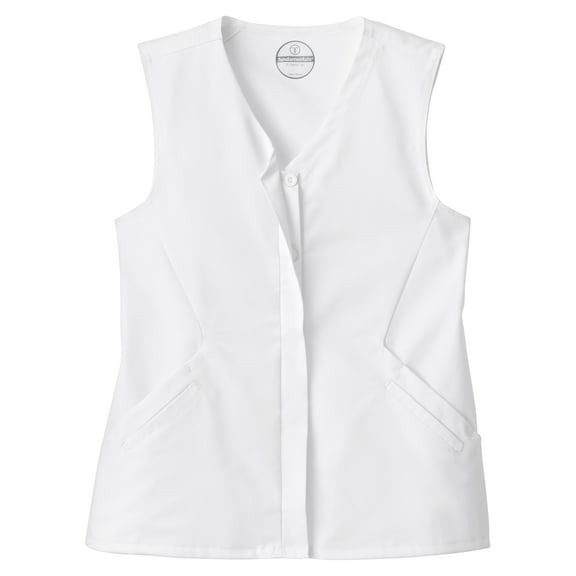 Fundamentals Womens Hidden Placket Button Front Scrub Vest, Style 14752