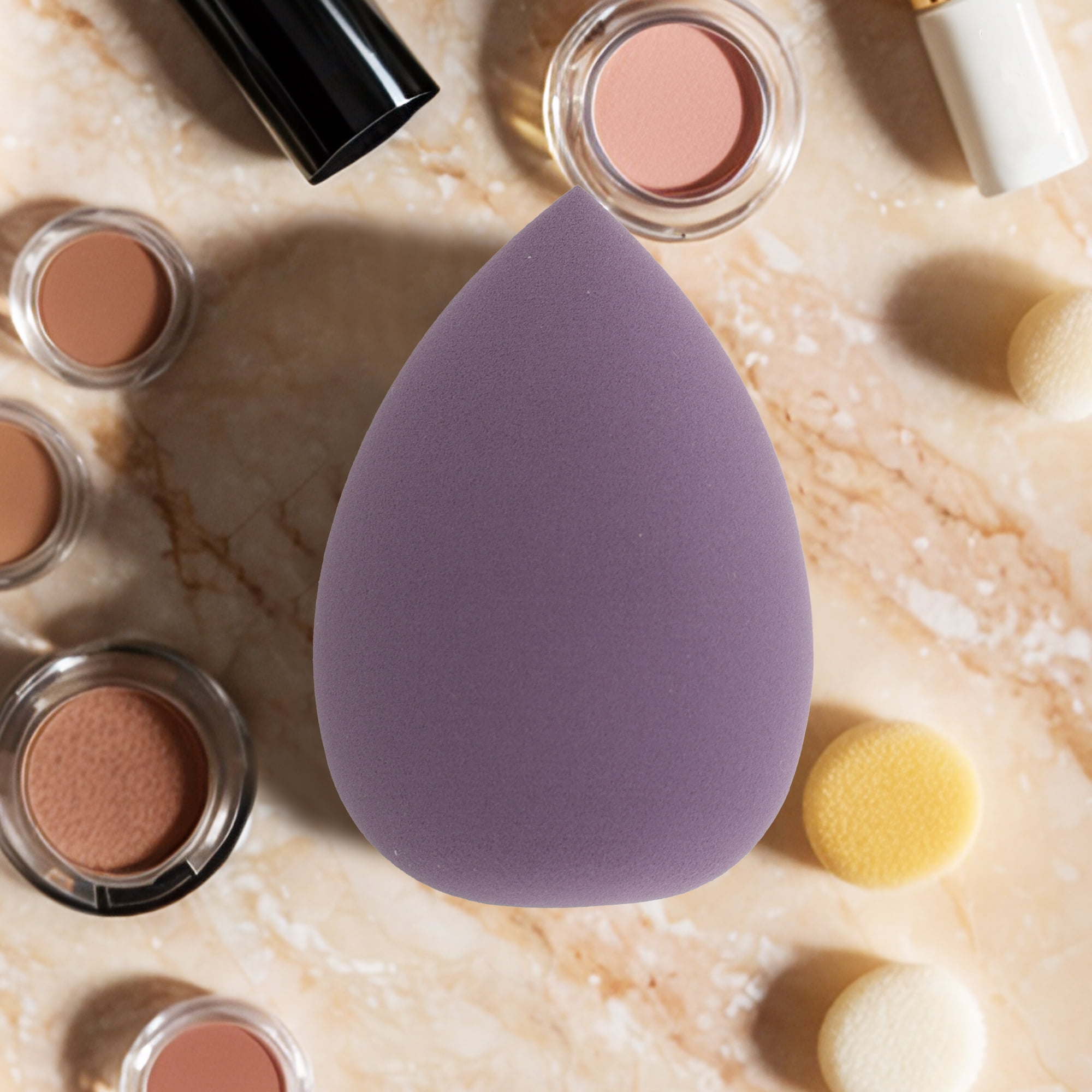 Unique Bargains 1 Set of Reusable Teardrop Face Makeup Sponge Purple