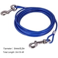 thumbnail image 2 of Correa para perros de alambre de acero resistente, resistente a mordeduras, de 5 m y 5 mm de ancho, con cable de seguridad para mascotas, de color azul, rojo y azul, 2 of 5