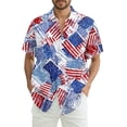 thumbnail image 2 of GrmtClth 250th Anniversary Usa Shirt for Men Patriotic 1776-2026 Print Top Breathable Button Down T-Shirts Fashion Short-Sleeve Blouse Watermelon Red 3XL, 2 of 6