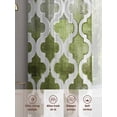 thumbnail image 6 of Sage Green Morocco Sheer Curtains 96 Inch Length 2 Panels Set, Vintage Grey Shabby Chic Plaid Voile Window Treatment Semi Sheer Long Curtains Drapes for Bedroom/Living Room/Kitchen 52"x96"x2, 6 of 7