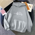 thumbnail image 2 of Oalirro Women's Heart Graphic Drawstring Hoodie Crew Neck 2024 New FashionValentine's Day PulloverGray,XXL, 2 of 4