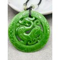 thumbnail image 5 of K-KED Jade Dragon Charm Pendant Necklace W/ Beads Cord Handmade Carved Green Gemstone, 5 of 5
