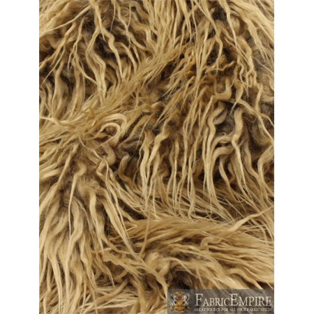 Faux Fur Fabric Long Pile CURLY LLAMA TAUPE/ 60" Wide / Sold by the