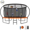 thumbnail image 1 of YORIN Trampoline pour Enfants de 7 à 8 Ans, Trampoline de 14 Pi pour Adultes avec Filet de Protection, Panier de Basketball, Échelle, Capacité de Poids de 1400 Lb, Trampoline Récréatif Extérieur, Trampoline Robuste, 1 of 7