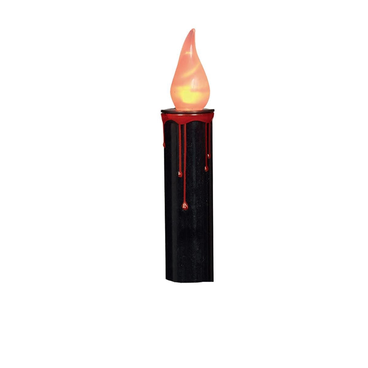 Way to Celebrate Battery-Operated LED Flickering Candle, in Candle Holder and Dripping Blood