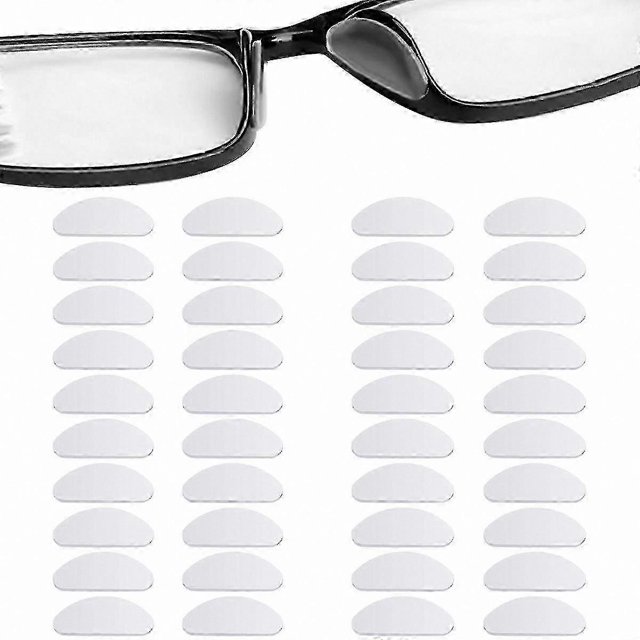 20 Pairs D-Shaped Silicone Cushions for Glasses, Adhesive Nose Pads for Eyewear Comfort