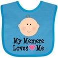 thumbnail image 3 of Inktastic Me Memere Loves Me Grandchild Girls Baby Bib, 3 of 4