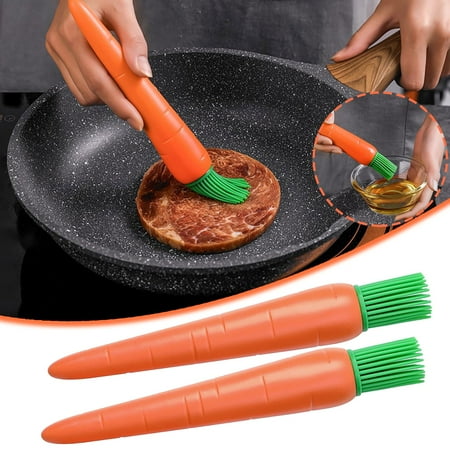 

VKEKIEO Grill Brush Carrot Barbecue Brush Silicone Oil Brush Kitchen Barbecue Brush