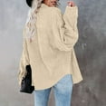 thumbnail image 5 of Lenpel Women's Corduroy Shackets Long Sleeve Collared Curved Hem Button down Shirts Dressy Casual Blouses Loose Shirt Jackets(Beige,XX-Large), 5 of 7
