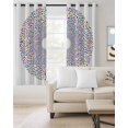 thumbnail image 2 of Polka Dot Blackout Curtains for Bedroom/Living Room, Thermal Insulated Kitchen Curtains, Colorful Rainbow Art Watercolor Grommet Darkening Window Treatment Drapes 52"x72"x2, 2 of 8