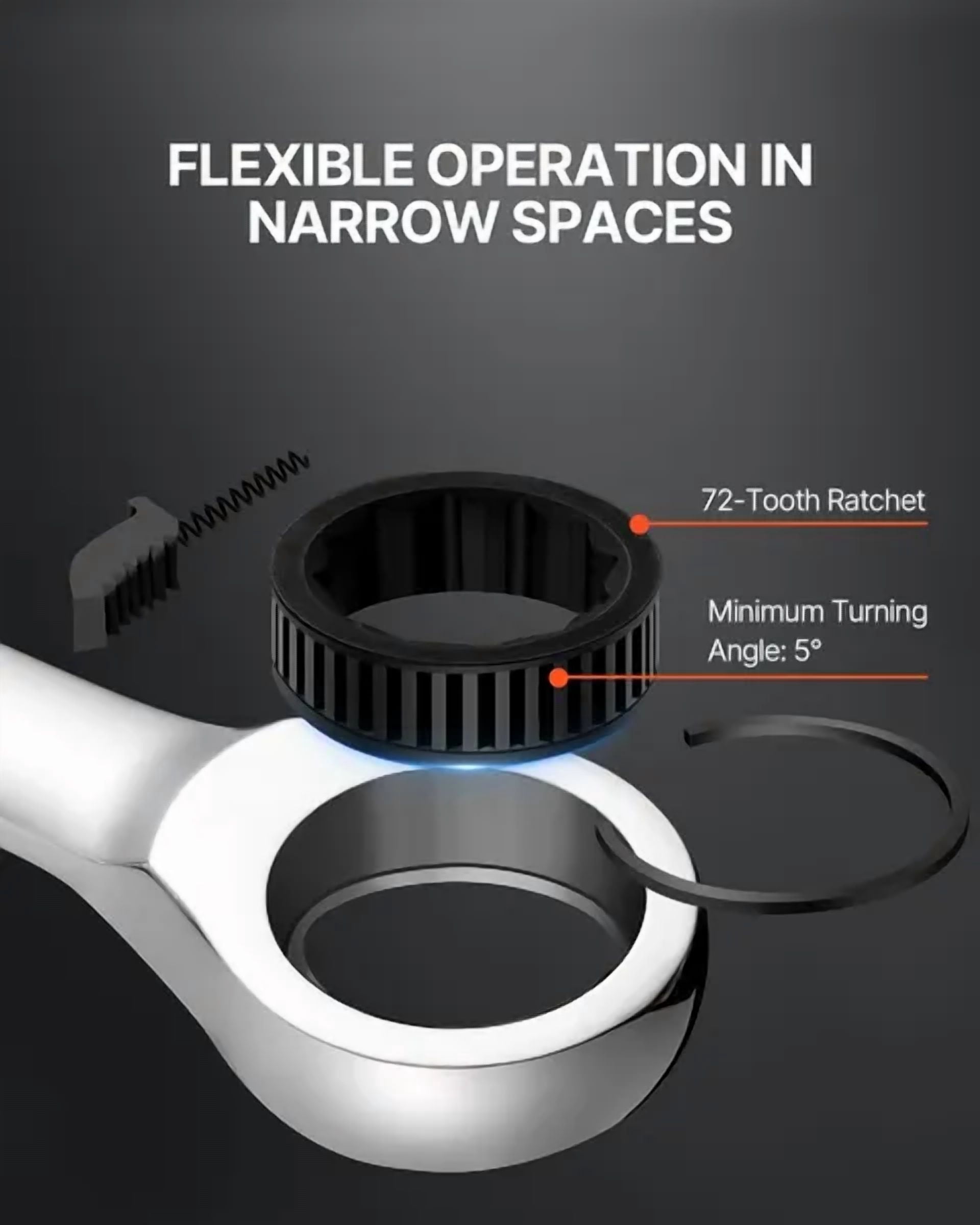 16-Piece Metric Ratcheting Wrench Set with Organizer Rack,Chrome Vanadium Steel 8mm to 24mm for Home,Garage,Workshop,Auto Repairs and Emergencies