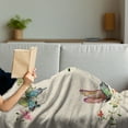 thumbnail image 3 of Butterfly Soft Flannel Fleece Throw Blanket, Springtime Flying Moths on Vintage Style Background Wings Transformation, Cozy Plush for Indoor and Outdoor Use, 70" x 90", Multicolor, by Ambesonne, 3 of 5