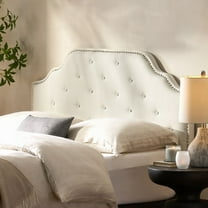 Tufted Upholstered Queen Headboard with Solid Wood & Metal Legs