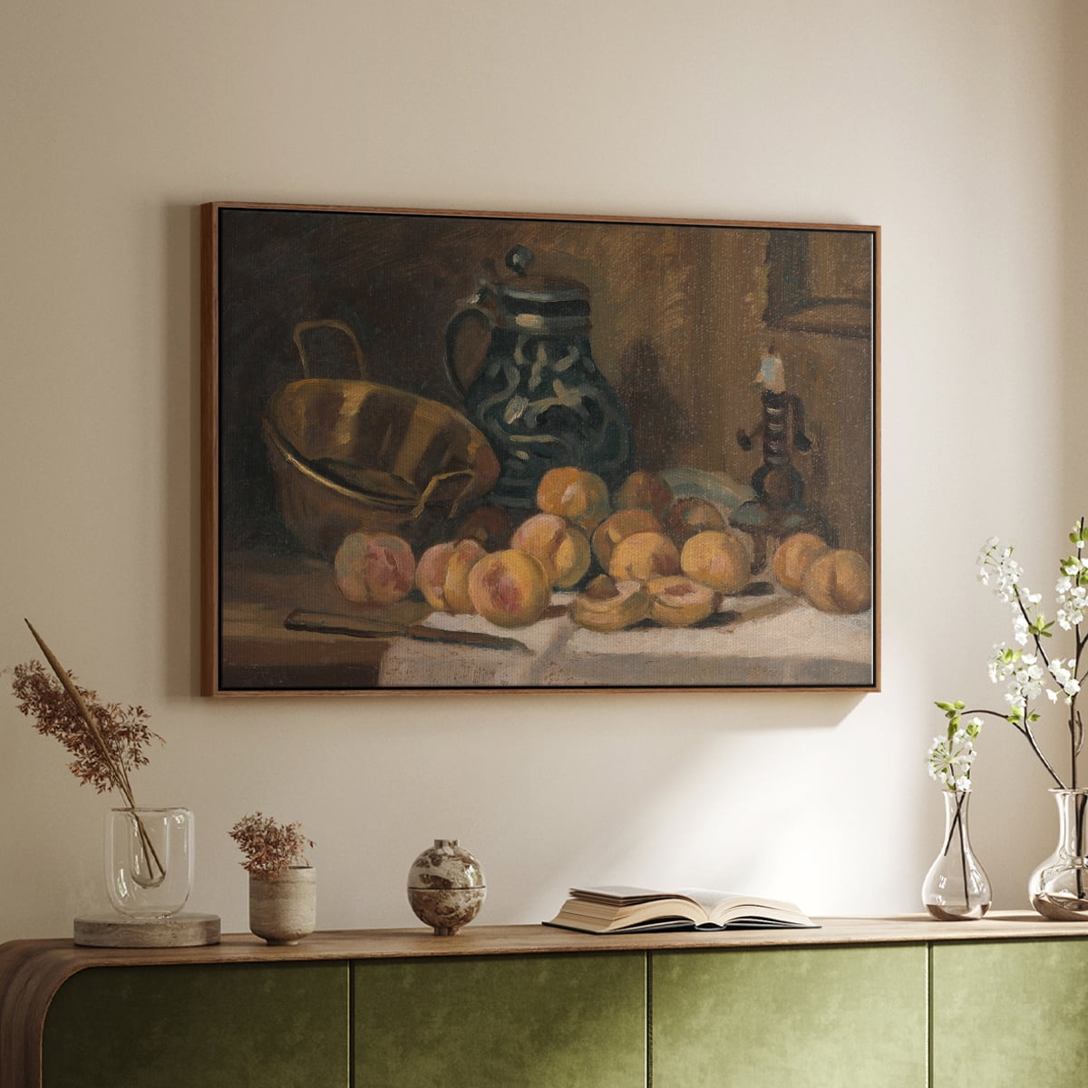 Vintage Botanical Print-LXXXII By Wexford Home Framed in Walnut Wood Gallery Wrapped Canvas 27 in. x 41 in.