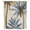 thumbnail image 2 of Palm Trees Sheer Curtains 96 Inch Length, Light Filtering Voile Curtain Panel, Blue Brown Vintage Watercolor Tropical Rod Pocket Drapes Window Treatments for Living Room Bedroom 52"x96", 2 of 9