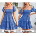 thumbnail image 6 of Summer Floral Print Women Square Neckline Ruffle Mini Dress, 6 of 6
