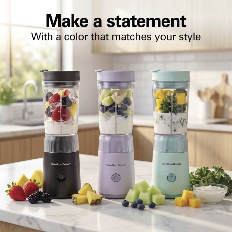 Hamilton Beach Personal Blender for Smoothies with Travel Lid, 14