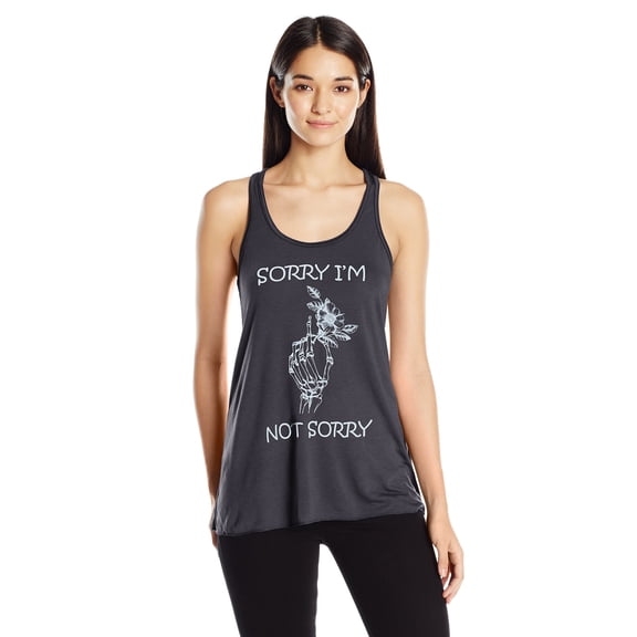 Women's Sorry Printed Flowy Racerback Tank Top