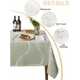 thumbnail image 2 of Sage Green Geometric Table Cloth, Modern White Stripe Distortion Art Waterproof Tablecloth for Rectangle Tables, Reusable Washable Fabric Table Cover for Restaurant Kitchen Dining Tables 60"x84", 2 of 6