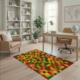 thumbnail image 2 of ODIKA Bedside Checkered Retro Block Hopscotch Border Storybook Grid Pet Friendly & Kids Safe Play for Playroom, Bedroom, Reading Nook, 2 of 7