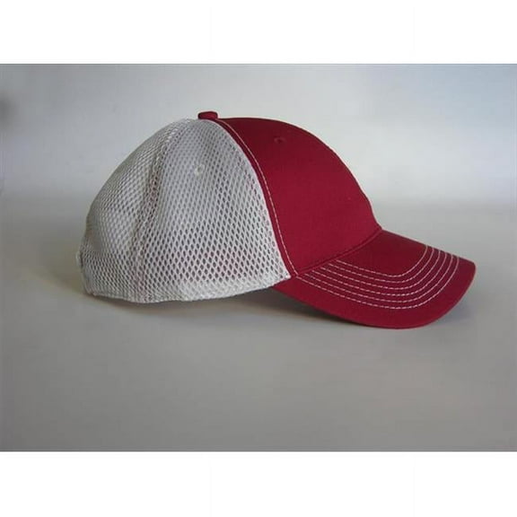 Whispering Pines Sportwear FA102 Fairway Cap Contrast Soft Mesh Back- Marron- White