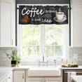 thumbnail image 2 of Window Curtains Valance Rod Pocket Curtain Drapery for Living Room Kitchen Bathroom, Coffee Theme, Soft&Washable Small Window Treatment Valances, Farmhouse Style, 1 Panel, 54x18inch…, 2 of 5