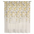 thumbnail image 2 of Weeping Flowers Sheer Curtains 54 Inches Long, Yellow Grey Spring Floral Rustic Burlap Light Filering Curtains, Breathable Simi Curtain Privacy Drapes for Kitchen Bathroom Small Window Treatment, 2 of 9
