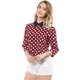 thumbnail image 1 of Allegra K Disfraz de Halloween para mujer Polka Dots Contraste Peter Pan Collar Top 3/4 Mangas Blusa Camisa Rojo S, 1 of 6