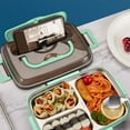 thumbnail image 1 of Utensilios de cocina, accesorios de cocina, lonchera para adultos, lonchera bento de 3 compartimentos de 1000 ml para niños, loncheras para adultos con palillos y cucharas, a prueba de fugas, lonchera, 1 of 8