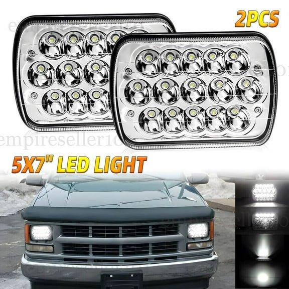 Pair 7x6" LED Headlights for Chevy C1500 C2500 C3500 K1500 K2500 K3500 1988-1999